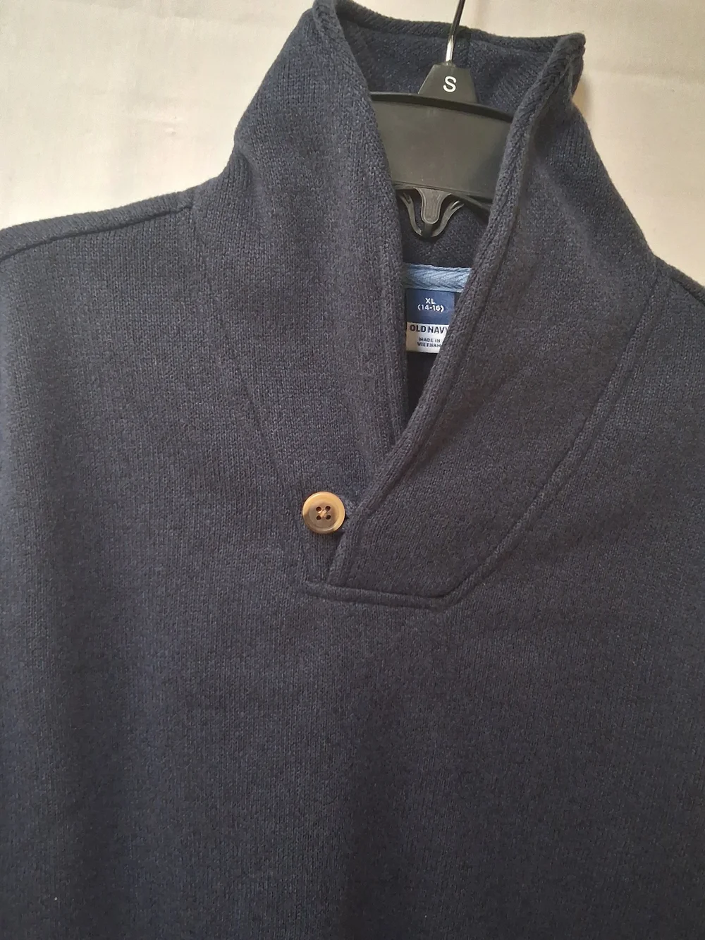 Old Navy Boys Navy Blue Shawl Collar Button Pullover Sweater XL 14-16 NWT